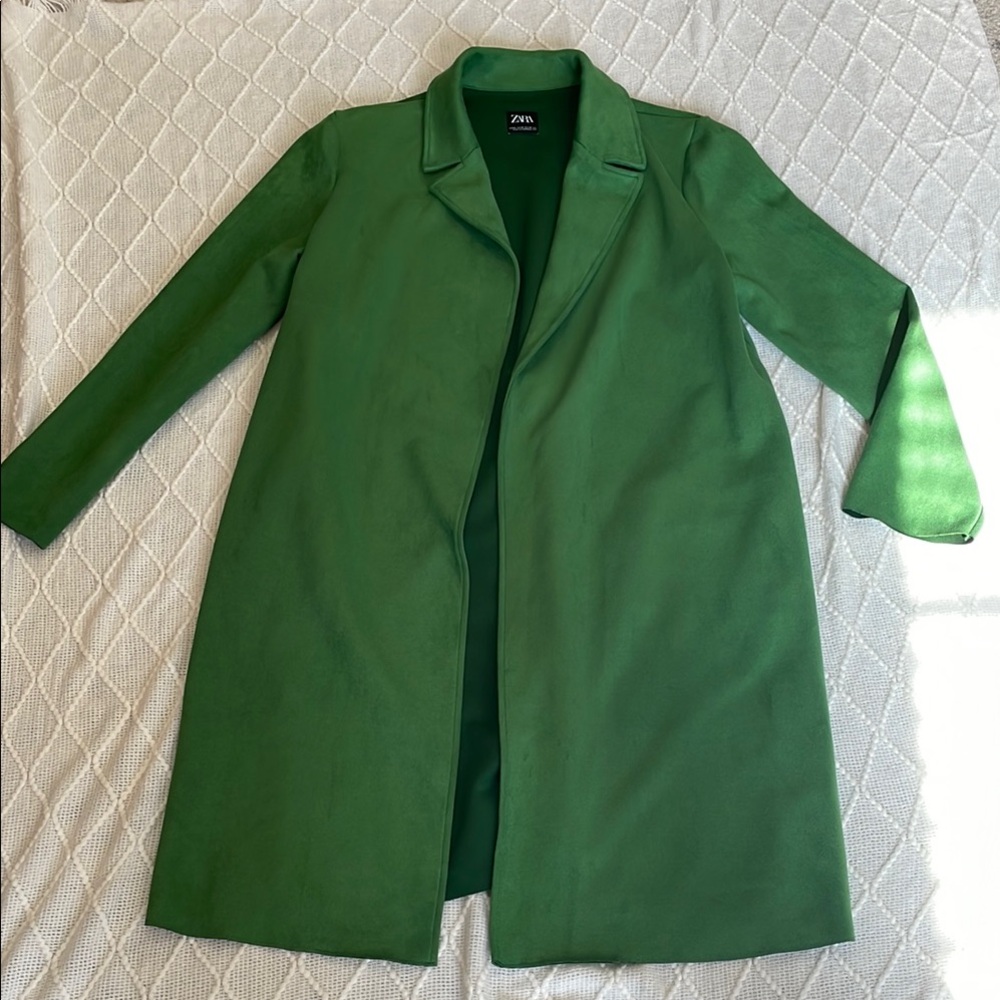 Zara Women's Vibrant Green Trench Coat